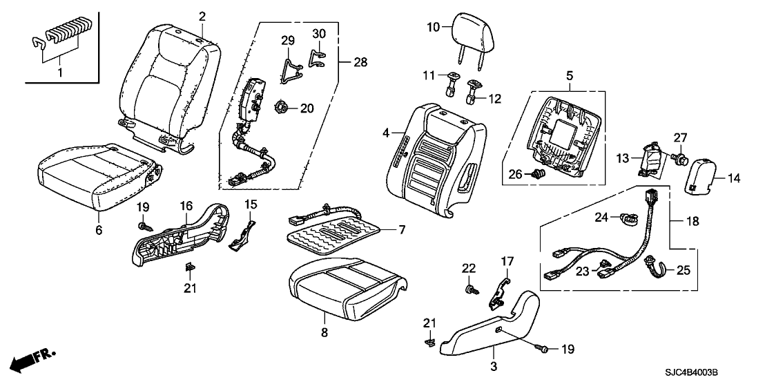 Honda 81140-SJP-L11 Headrest Assy., FR. 81140-SJP-L11 Honda Headrest Assy., FR.