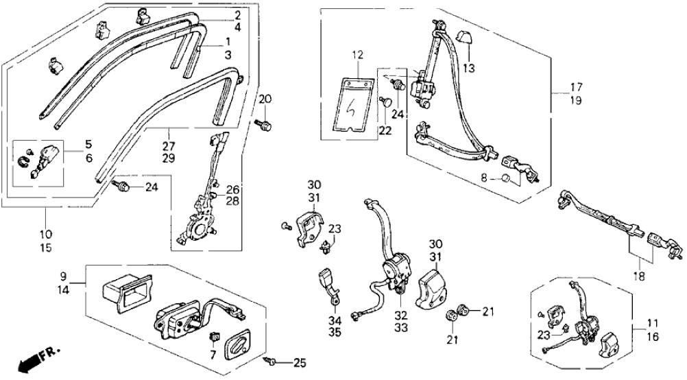 Honda 06814-SH5-A20 Seal Set, R. Guide (Inner)