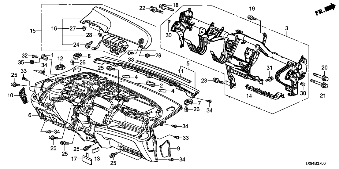 Honda 61310-TX9-A00ZZ Beam, Steering Hanger