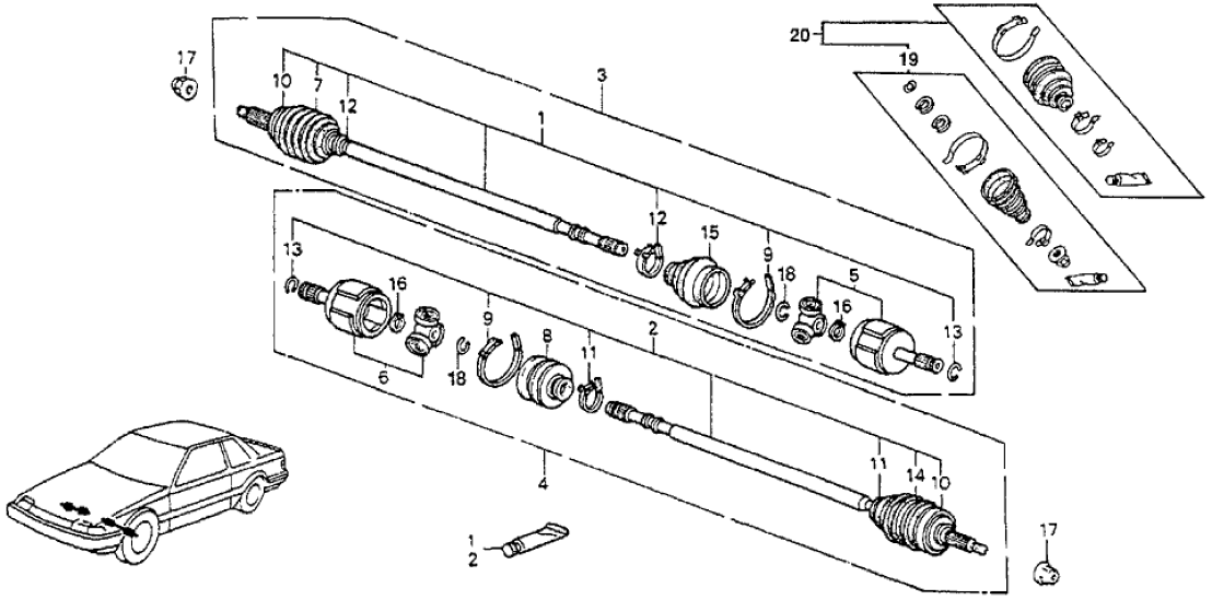 Honda 44010-SF0-623 Driveshaft Set, Passenger Side Outboard