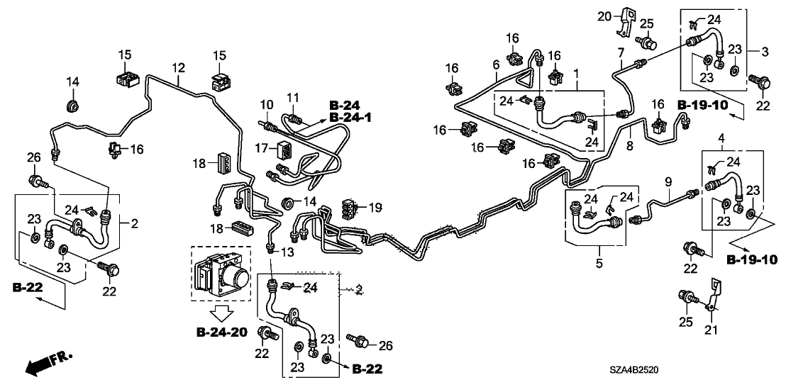 Honda 46392-SZA-A01 Clip, Brake Pipe