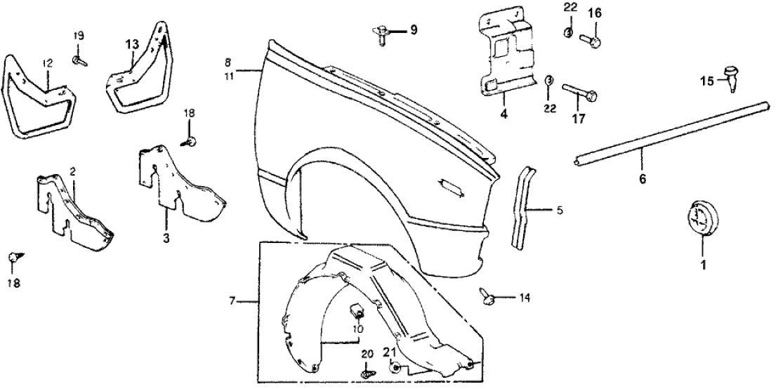 Honda 61802-671-810 Splash Guard, L. FR.