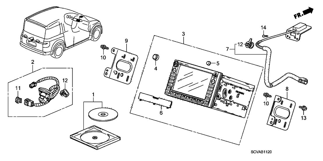 Honda 39540-SCV-A02ZARM DVD Unit (2Aw0)