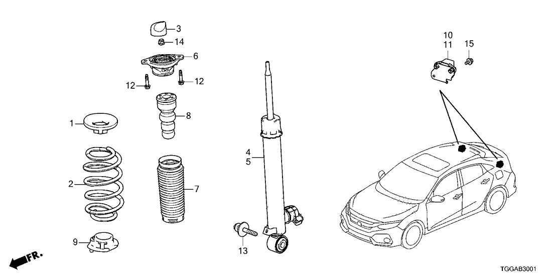 Honda 52441-TGH-A11 SPRING, RR