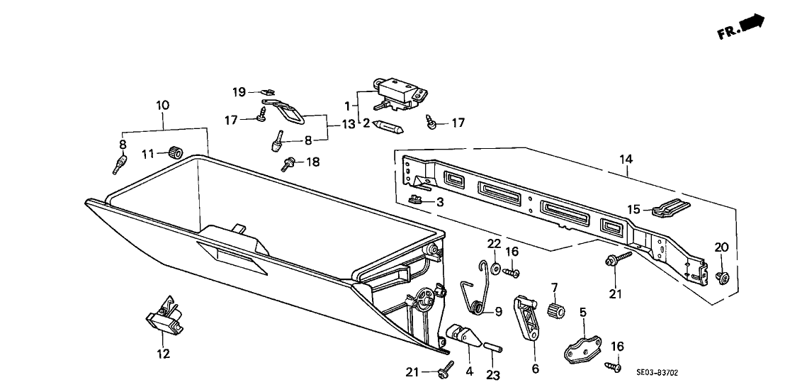 Honda 77542-SE3-000 Striker, Glove Box