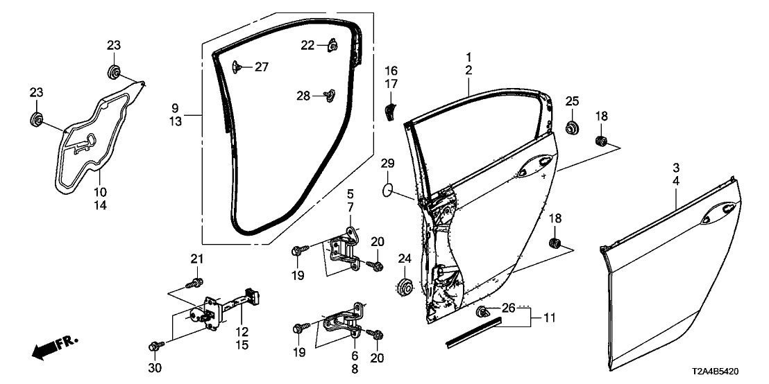 Honda 67510-T2F-A90ZZ Panel, R. RR. Door (DOT)