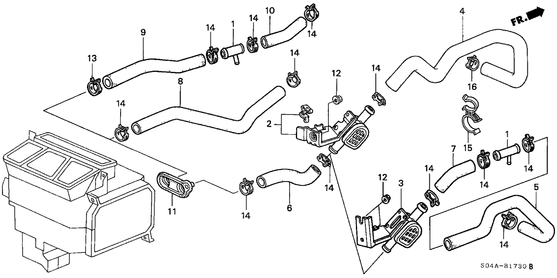 Honda 79725-S1G-A00 Hose A, Water Outlet