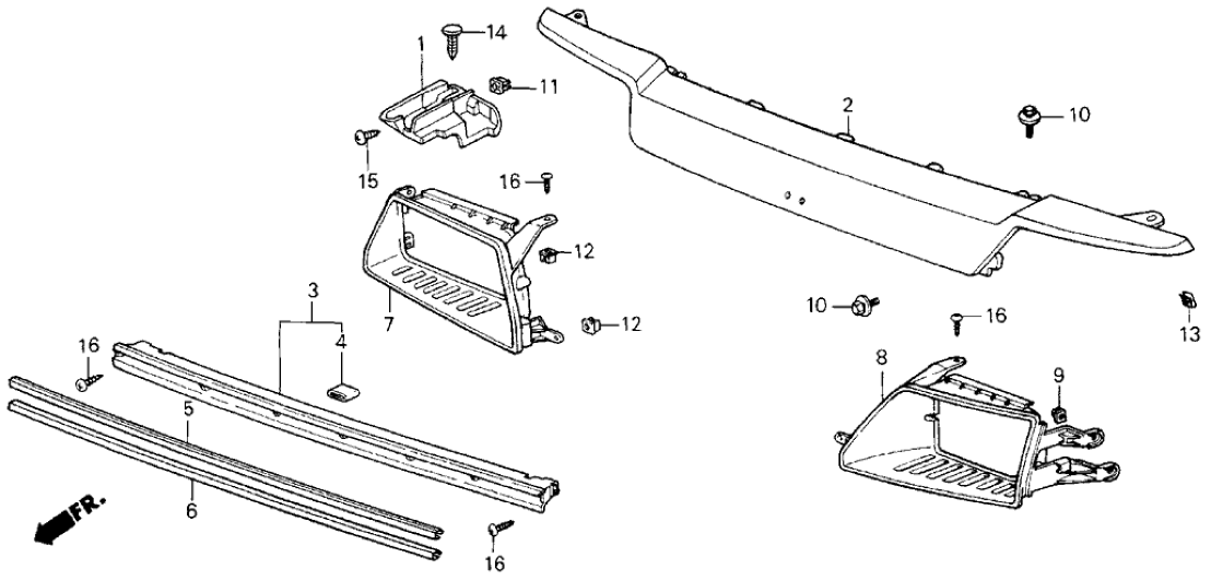 Honda 62410-SB3-010 Garnish, R. Headlight