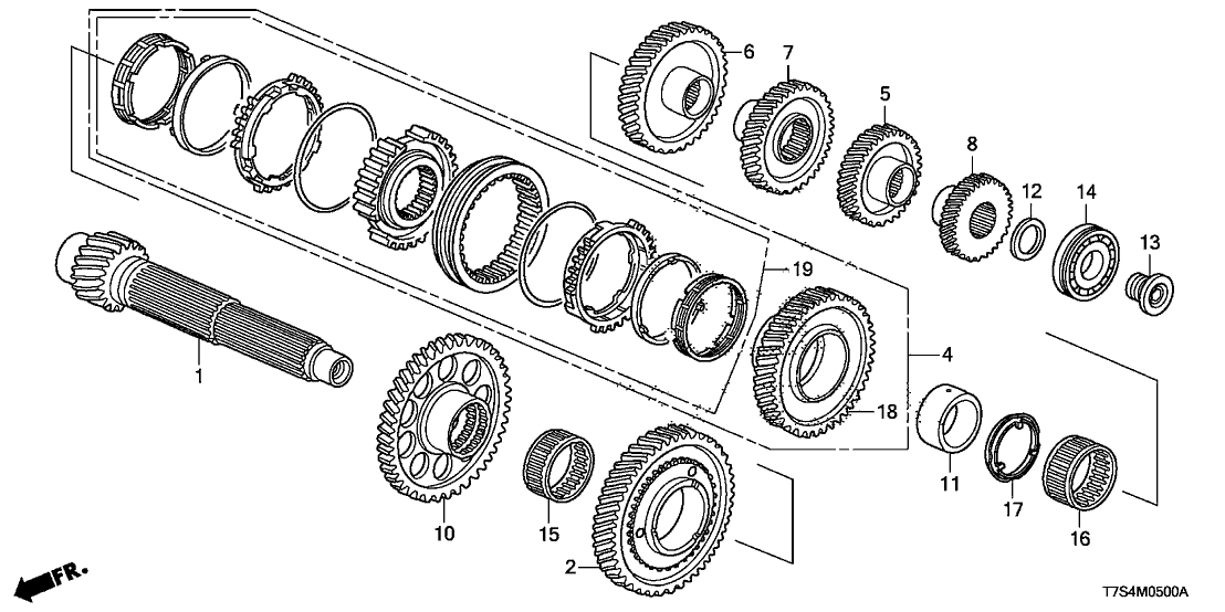 Honda 23220-54W-000 Countershaft