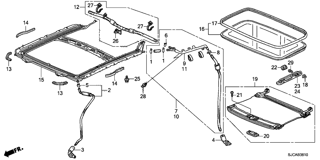 Honda 70068-SJC-A00 Joint, L. RR. Sunroof Drain