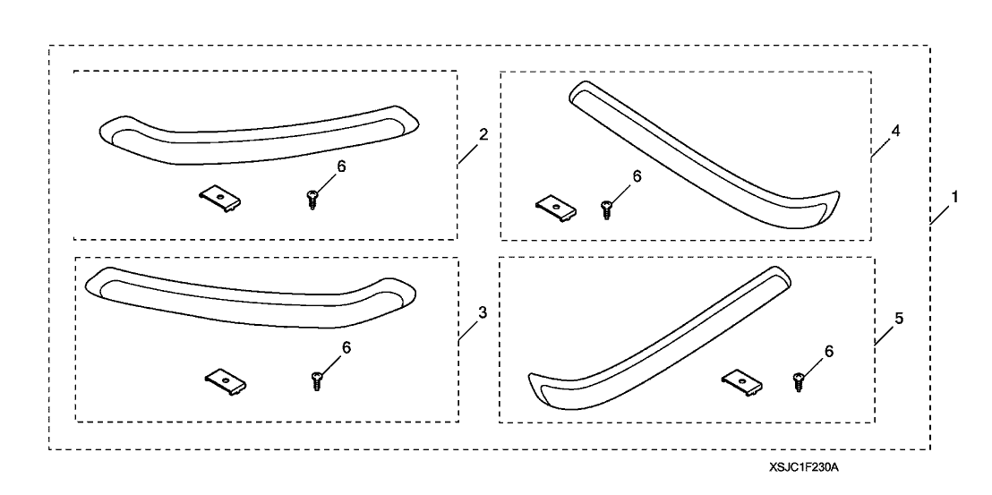 Honda 08F23-SJC-1A0R4 Bumper Trim L, RR