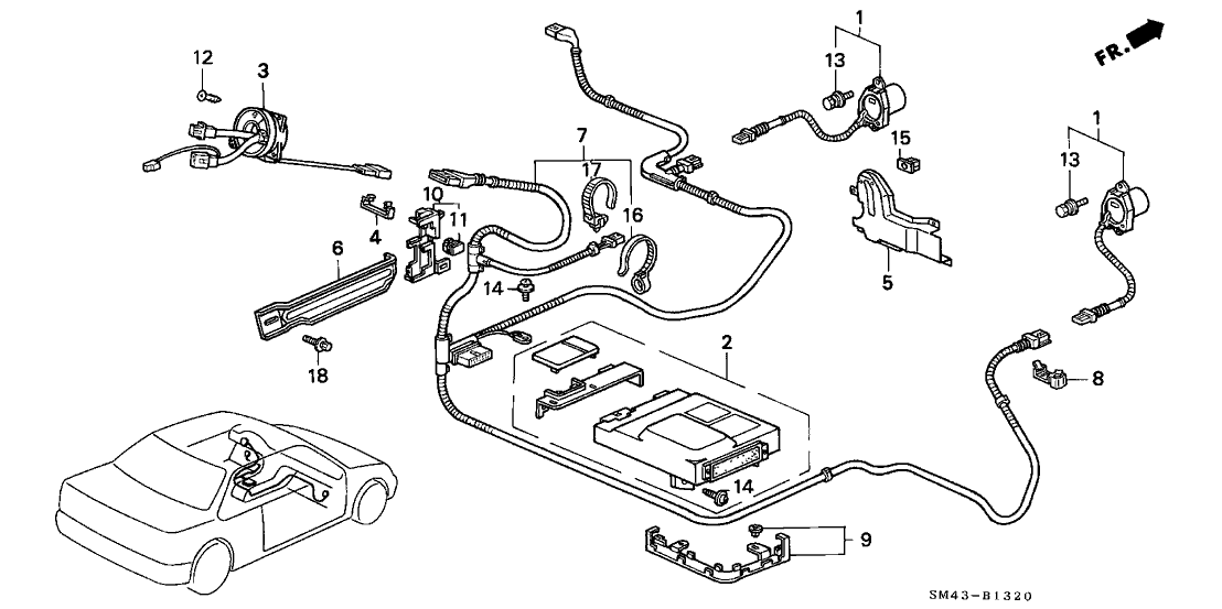 Honda 06772-SM4-A90 Ecu Assembly, Srs