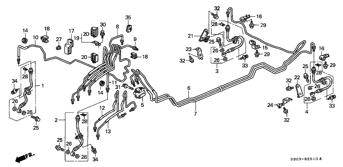 Honda 46376-S30-A52 Pipe W, Brake