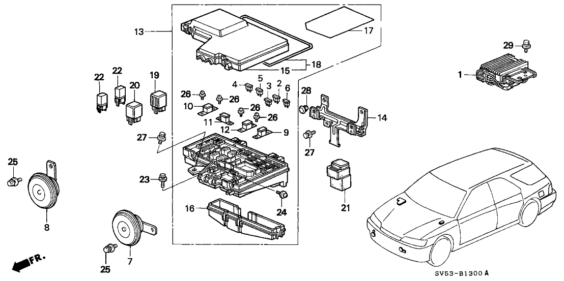 Honda 38253-SV5-A11 Label, Fuse