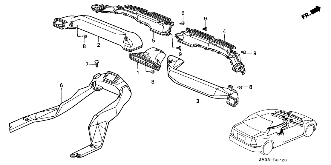 Honda 77430-SV4-A01 Duct Assy., Assistant Air Conditioner