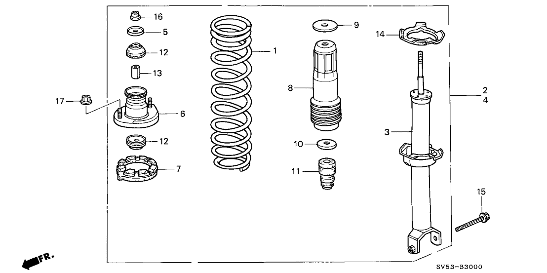 Honda 52610-SV5-A12 Shock Absorber Assembly, Right Rear