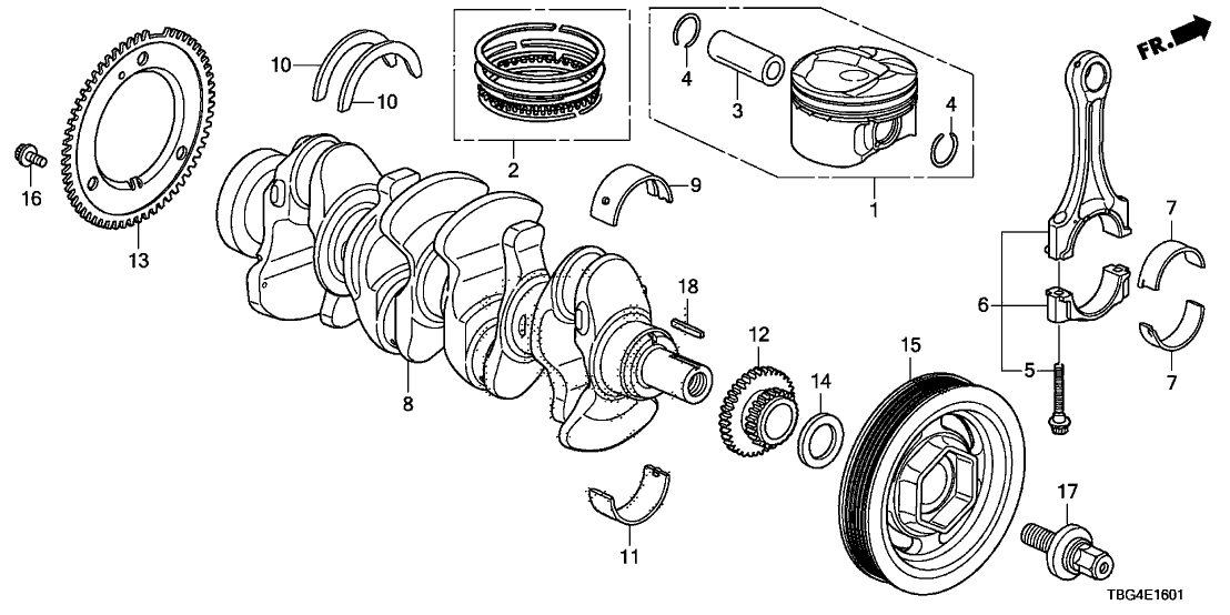 Honda 13346-RPY-G02 Bearing F, Main (Lower) (Pink)(Daido)