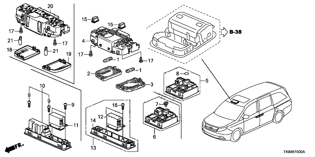 Honda 39181-TA0-A21ZC Garnish, Microphone *NH556L* (GRAY)