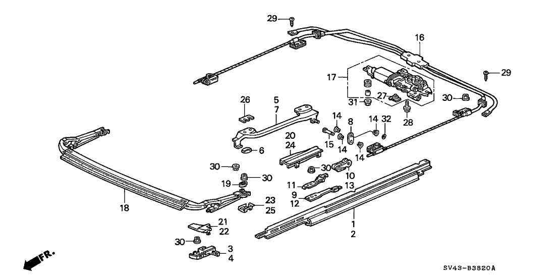 Honda 70310-SV4-J01 Rail, R. Guide