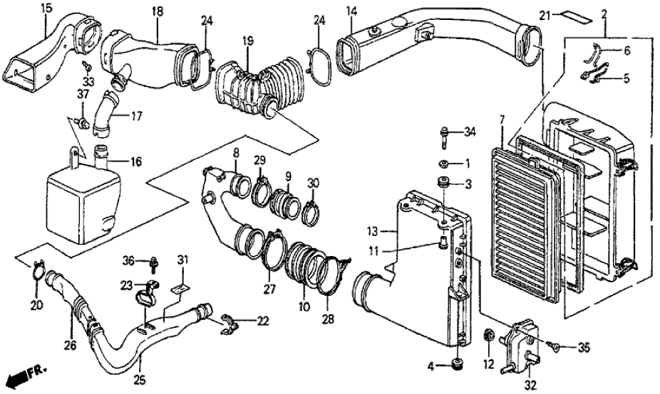 Honda 17249-PJ5-000 Connecting Tube, Air In.