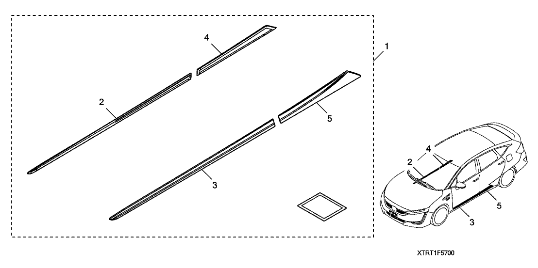 Honda 08F57-TRT-10003 Garn R, RR. Door