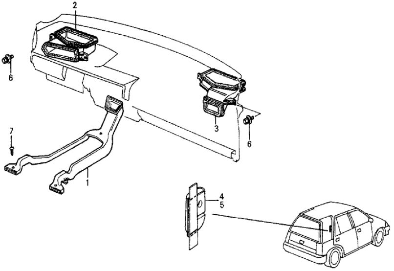 Honda 39255-SB6-960 Duct Assy., RR. Heater