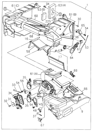 Honda 8-97081-291-1 Lining, Heater Unit