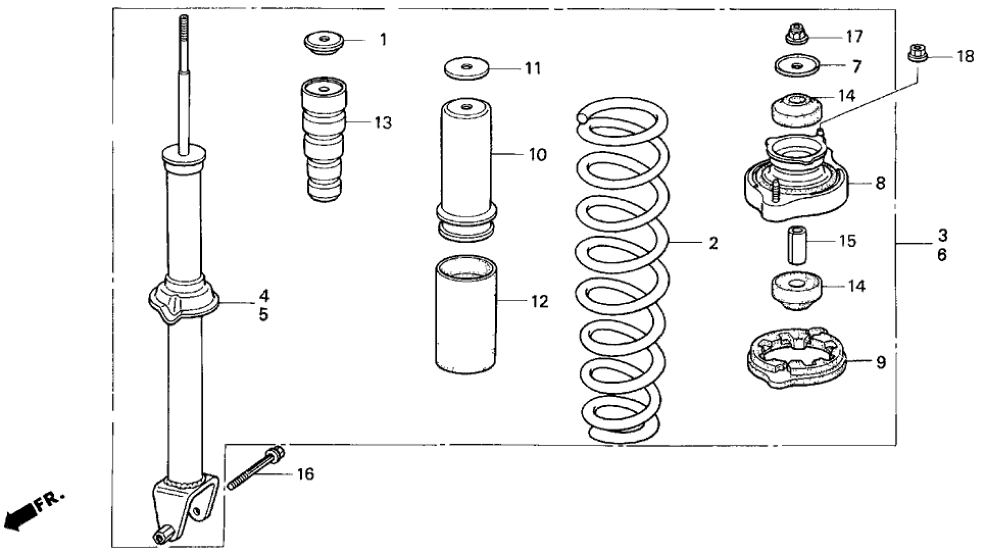 Honda 52611-SS0-903 Shock Absorber Unit, Right Rear