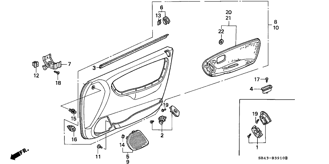 Honda 06830-SR4-A00ZB Pad Kit, R. FR. Door Lining Center *YR150L* (Reg) (MYSTIC BROWN)