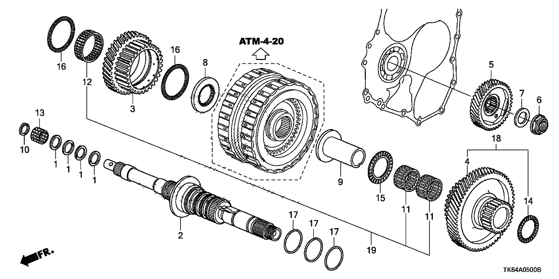 Honda 23481-RG5-000 Gear, Mainshaft Fifth