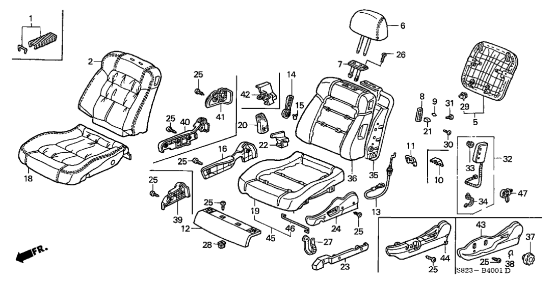 Honda 81526-S80-A61 Frame, L. FR. Seat-Back (TS Tech)