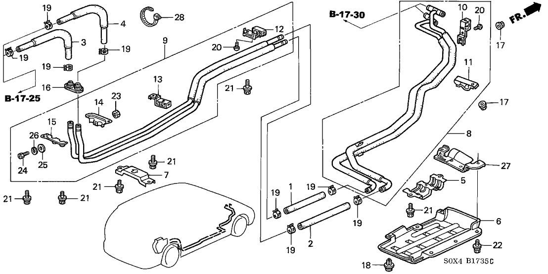 Honda 79321-S0X-A02 Pipe A, RR. Water