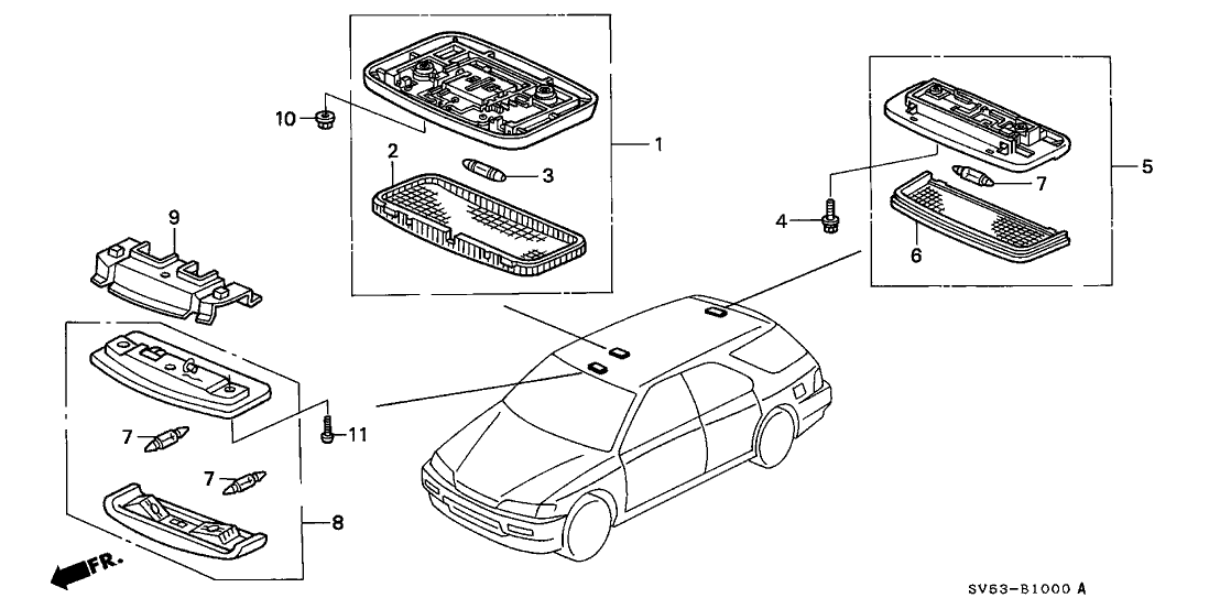 Honda 34260-SM5-003ZH Light Assembly, Rear Roof (Clear Gray)