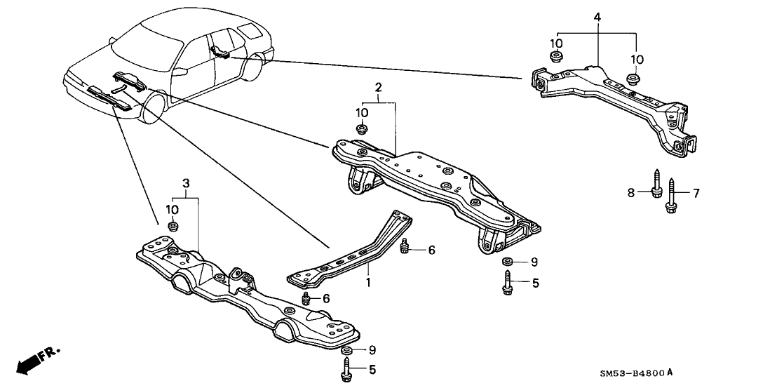 Honda 50250-SM5-A00 Beam, FR.