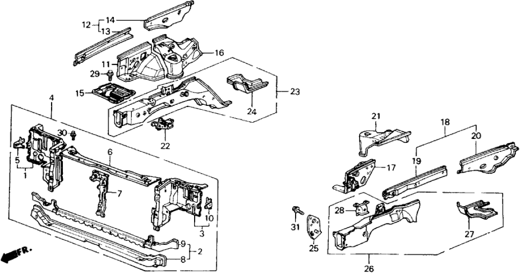 Honda 60431-SE0-000ZZ Frame, Bulkhead Center (Upper)