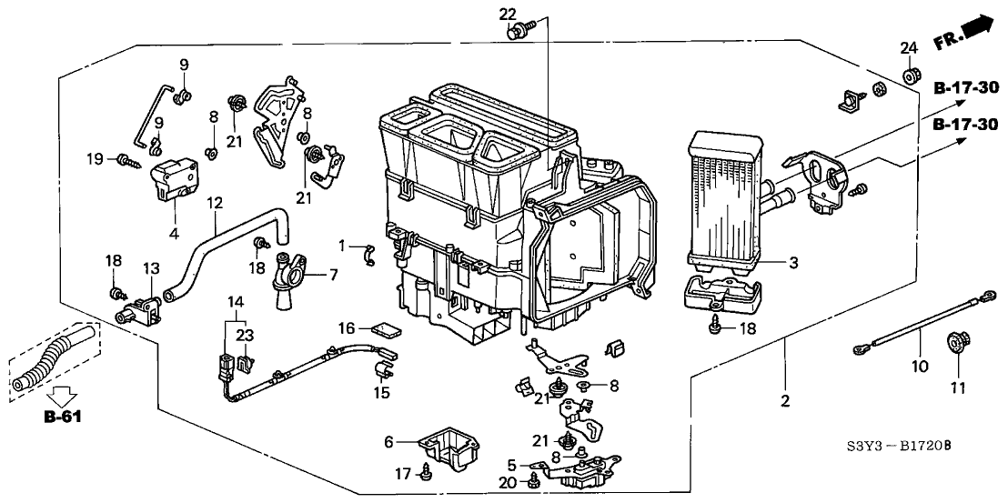 Honda 79100-S3Y-A51 Heater Unit