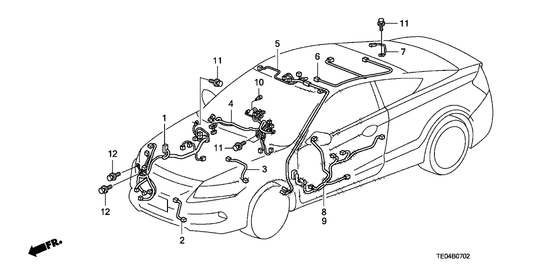 Honda 32100-TE1-A00 Wire Harness, R. Cabin