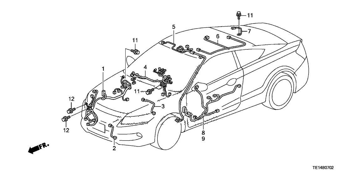 Honda 32100-TE0-A01 Wire Harness, R. Cabin