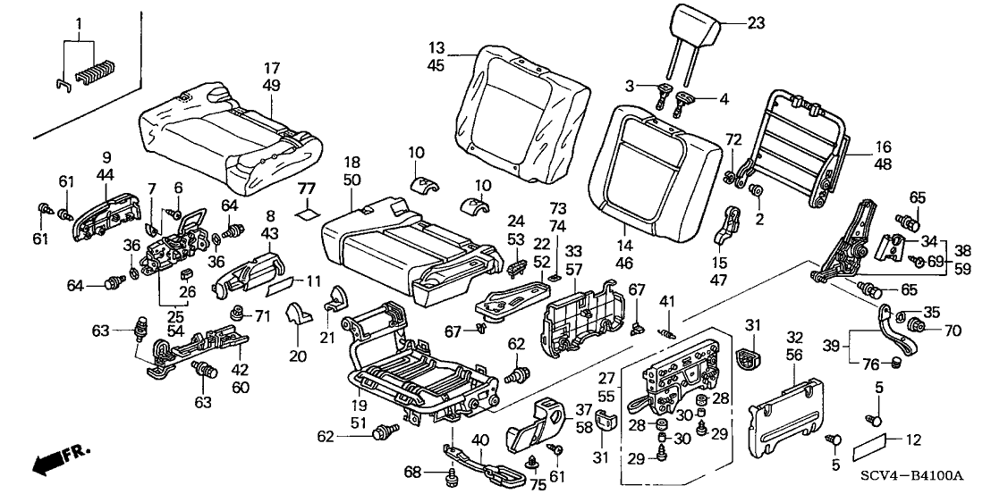 Honda 82242-SCV-A01ZA Rivet, Reclining Lever *NH167L* (GRAPHITE BLACK)