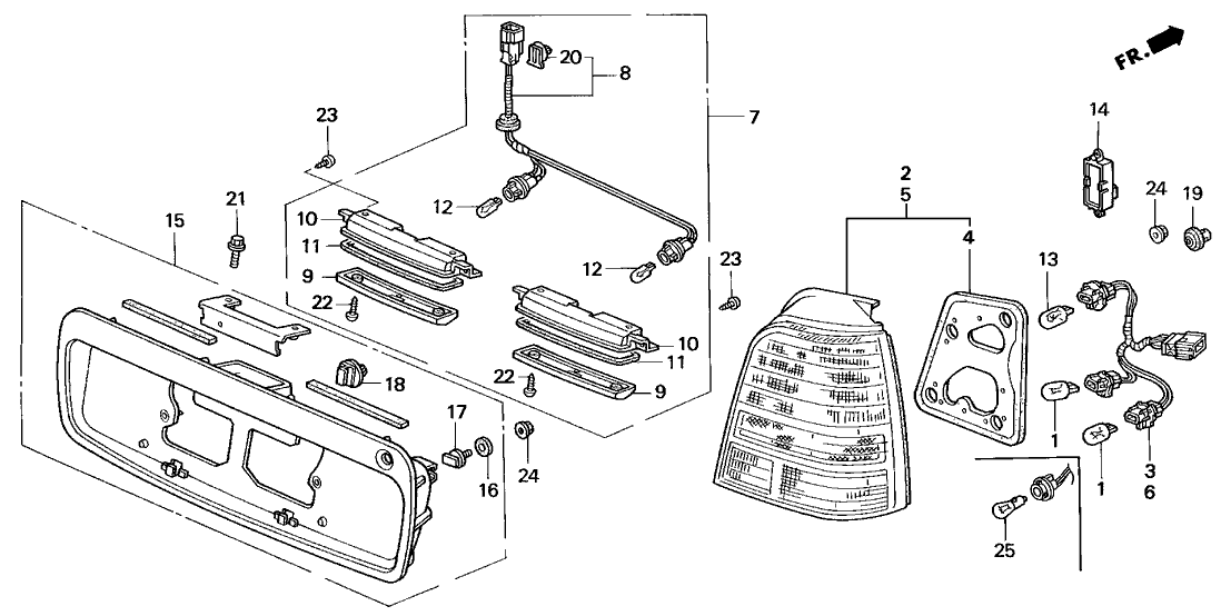 Honda 74890-SX0-000ZP Garnish Assembly, Rear License (Dark Currant Pearl)