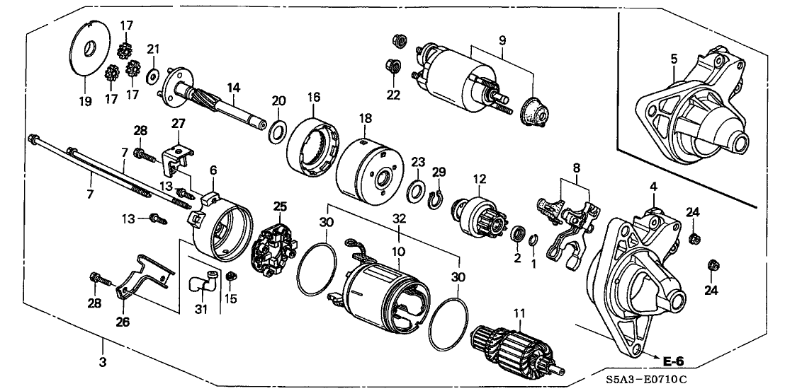 Honda 31202-PLR-A02 End Frame, Commutator