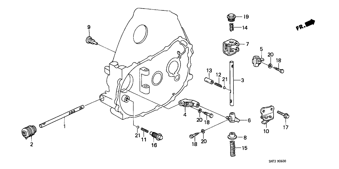 Honda 24351-P20-000 Shaft, Shift Arm B