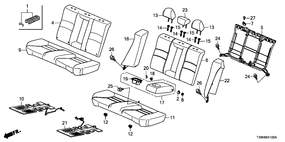 Honda 82180-T3W-A21ZC Center Armrest (Cashmere Ivory)