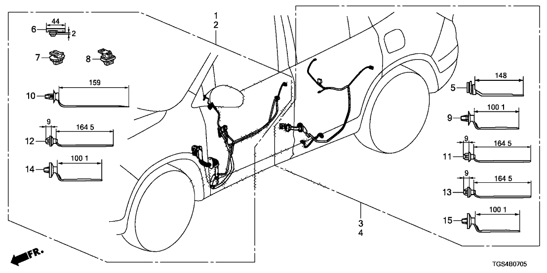 Honda 32751-TG7-A22 HARN, DRIVER DOOR