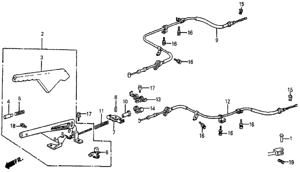 Honda 47105-SB0-010ZB Lever Assy., Parking Brake *NH1L* (BLACK)