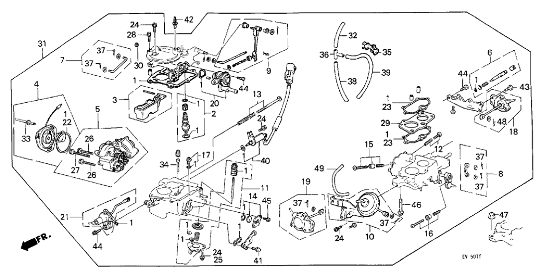 Honda 16010-PE0-305 Gasket Set, Choke Cap