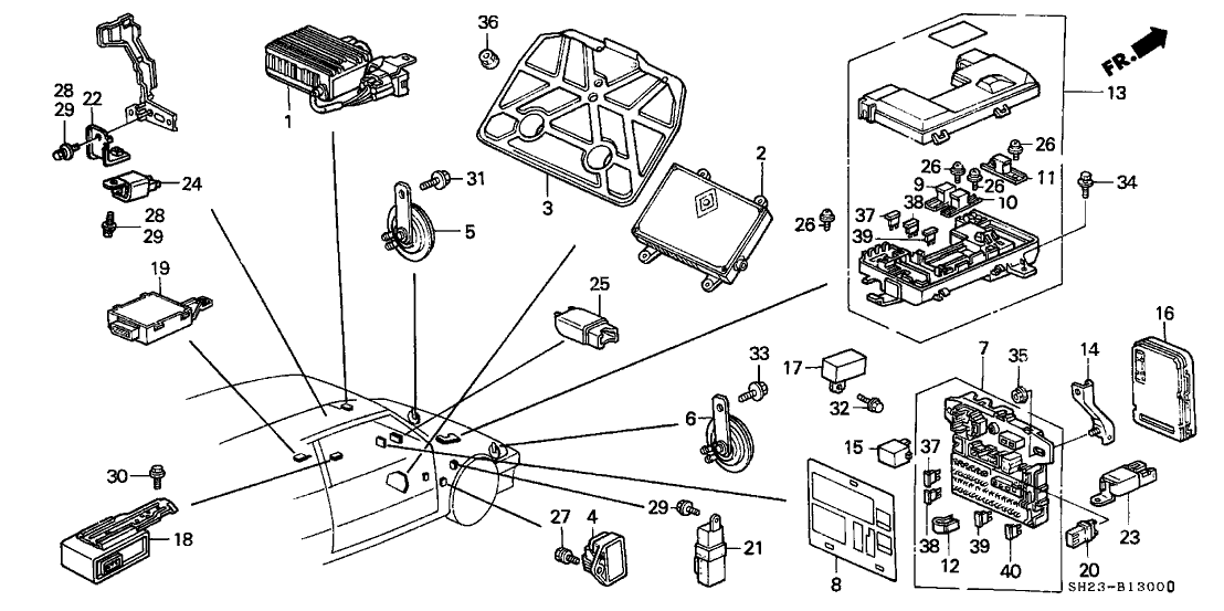 Honda 38250-SH3-A11 Box Assembly, Main Fuse