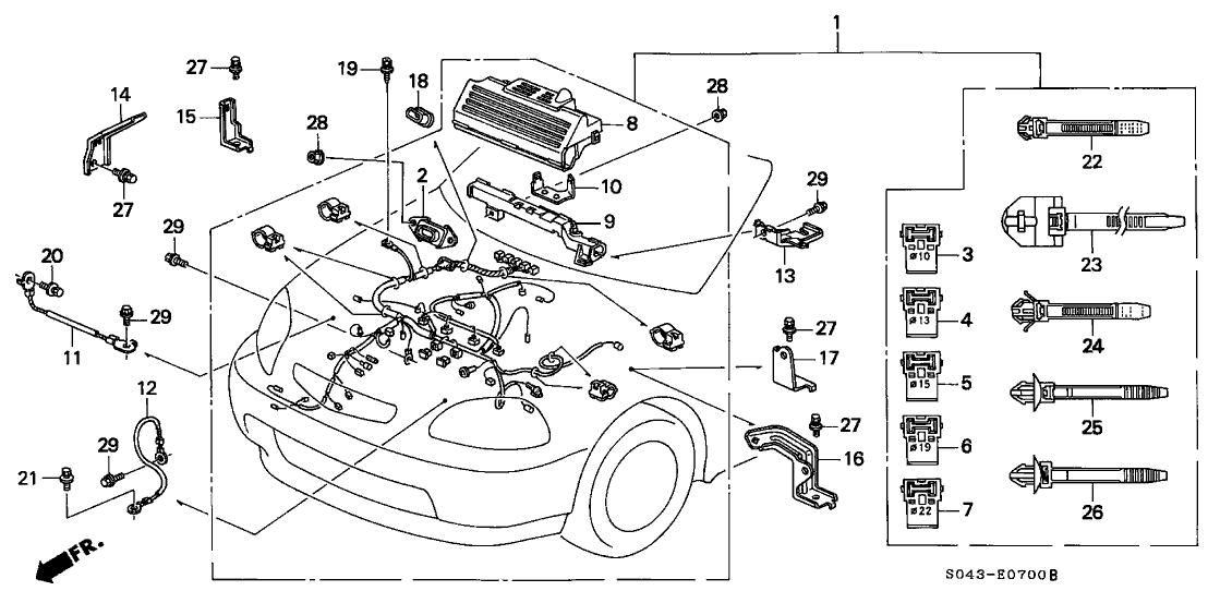 Honda 32110-P2P-A01 Wire Harness, Engine