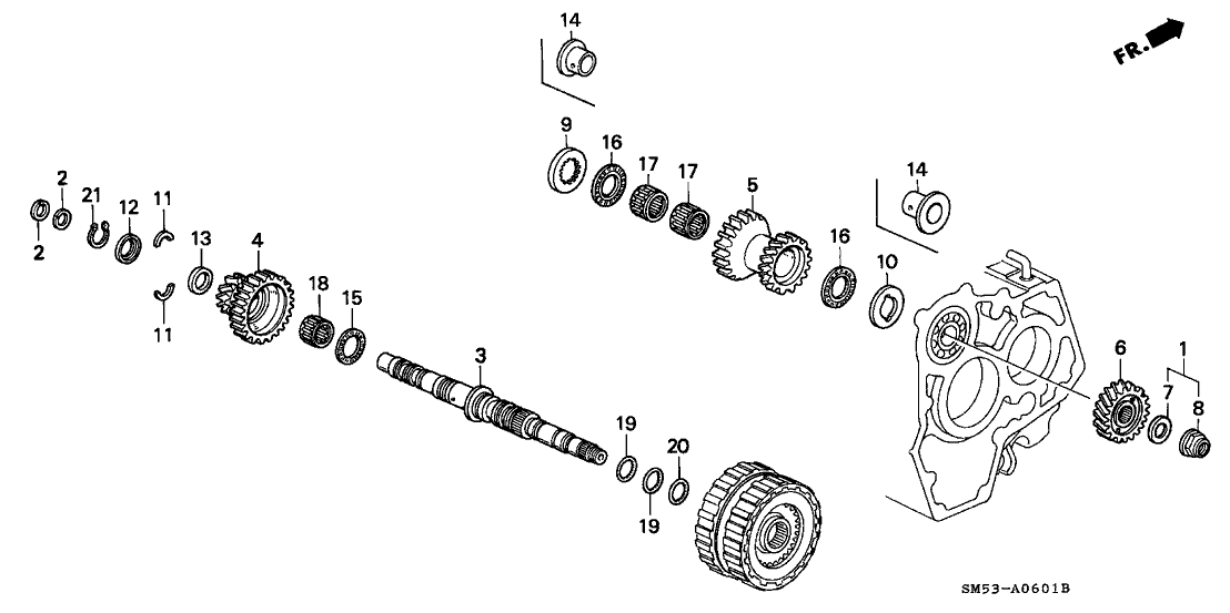 Honda 23431-PX4-700 Gear, Secondary Shaft Second