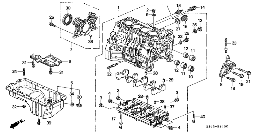 Honda 11000-PJK-812 Block Assy., Cylinder (DOT)